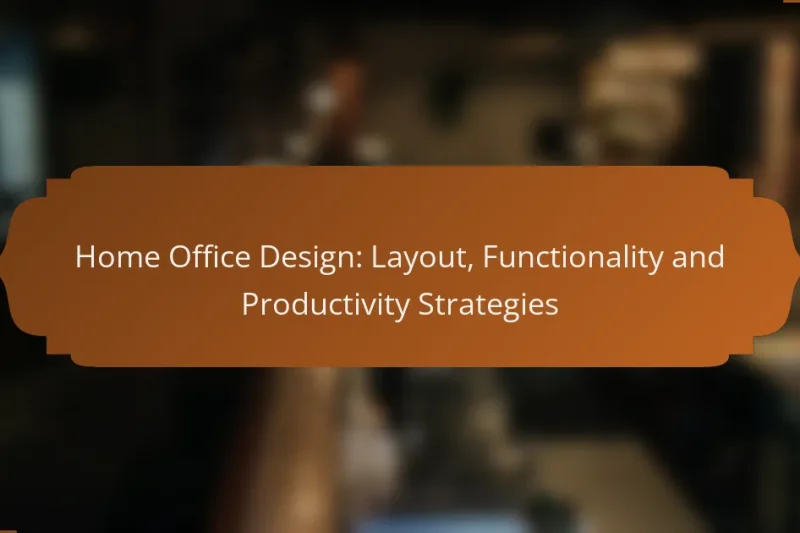 Home Office Design: Layout, Functionality and Productivity Strategies