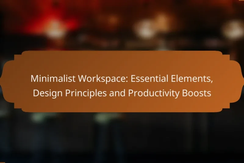 Minimalist Workspace: Essential Elements, Design Principles and Productivity Boosts