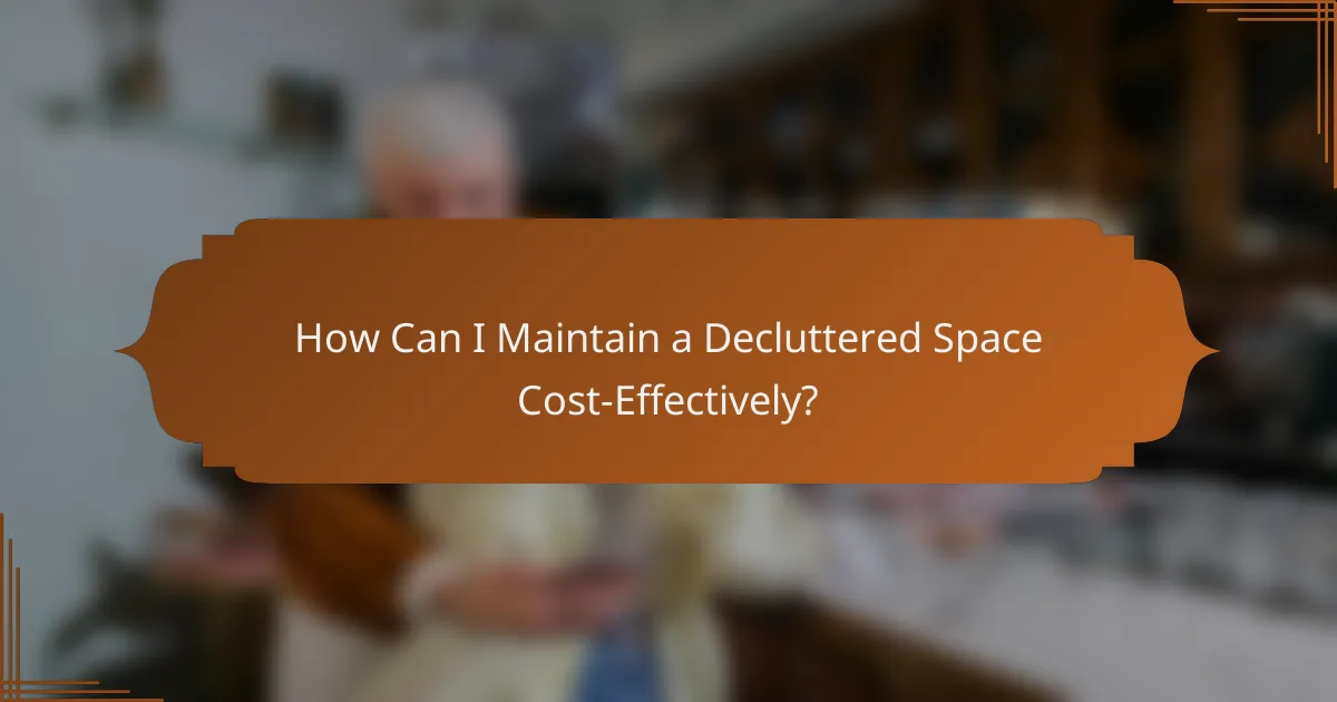 How Can I Maintain a Decluttered Space Cost-Effectively?
