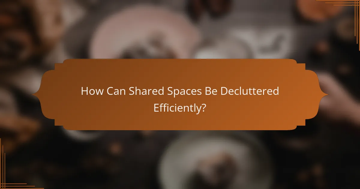 How Can Shared Spaces Be Decluttered Efficiently?