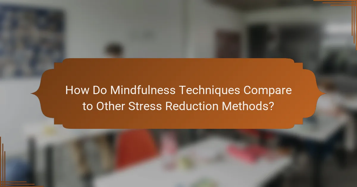 How Do Mindfulness Techniques Compare to Other Stress Reduction Methods?