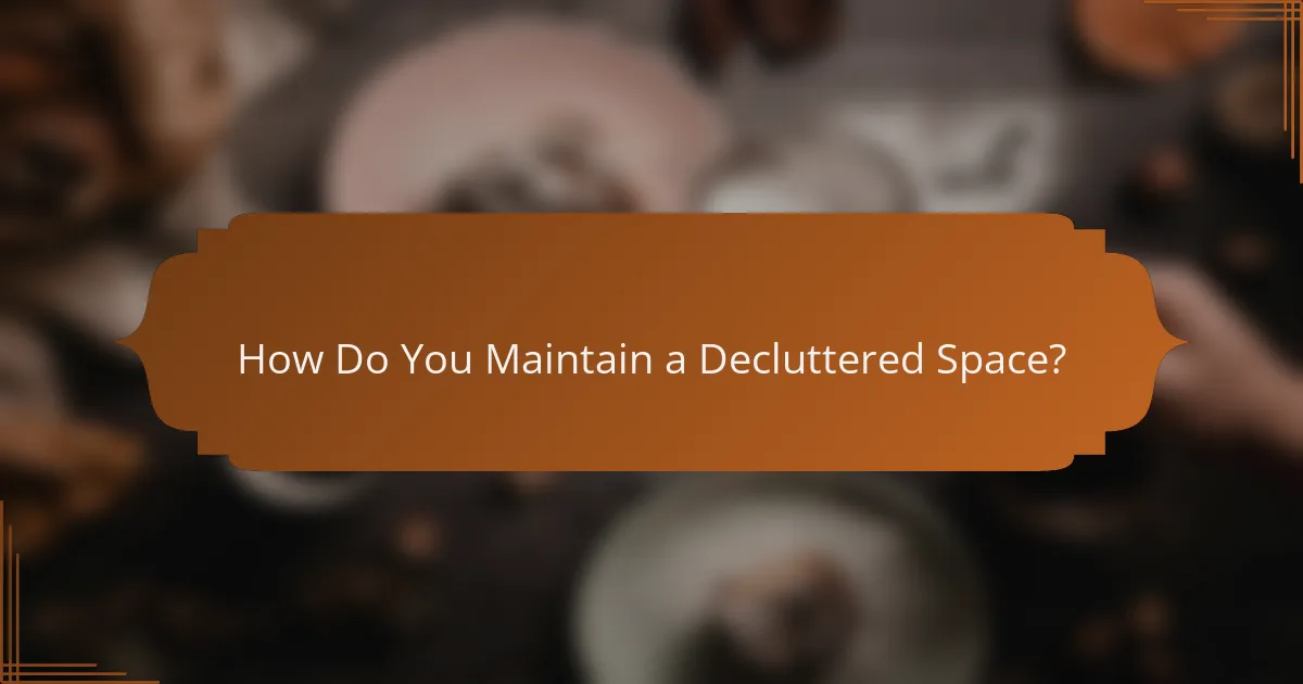 How Do You Maintain a Decluttered Space?