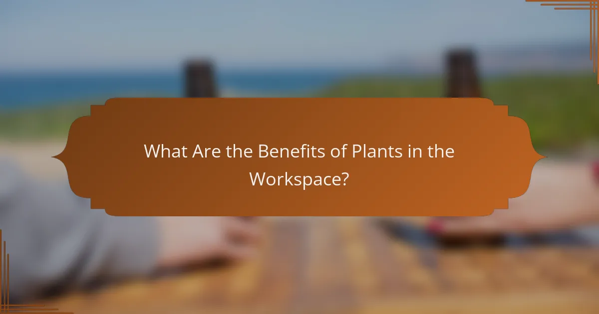 What Are the Benefits of Plants in the Workspace?