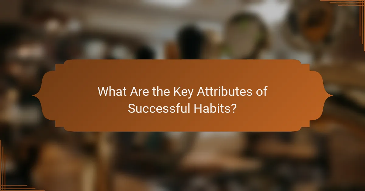 What Are the Key Attributes of Successful Habits?