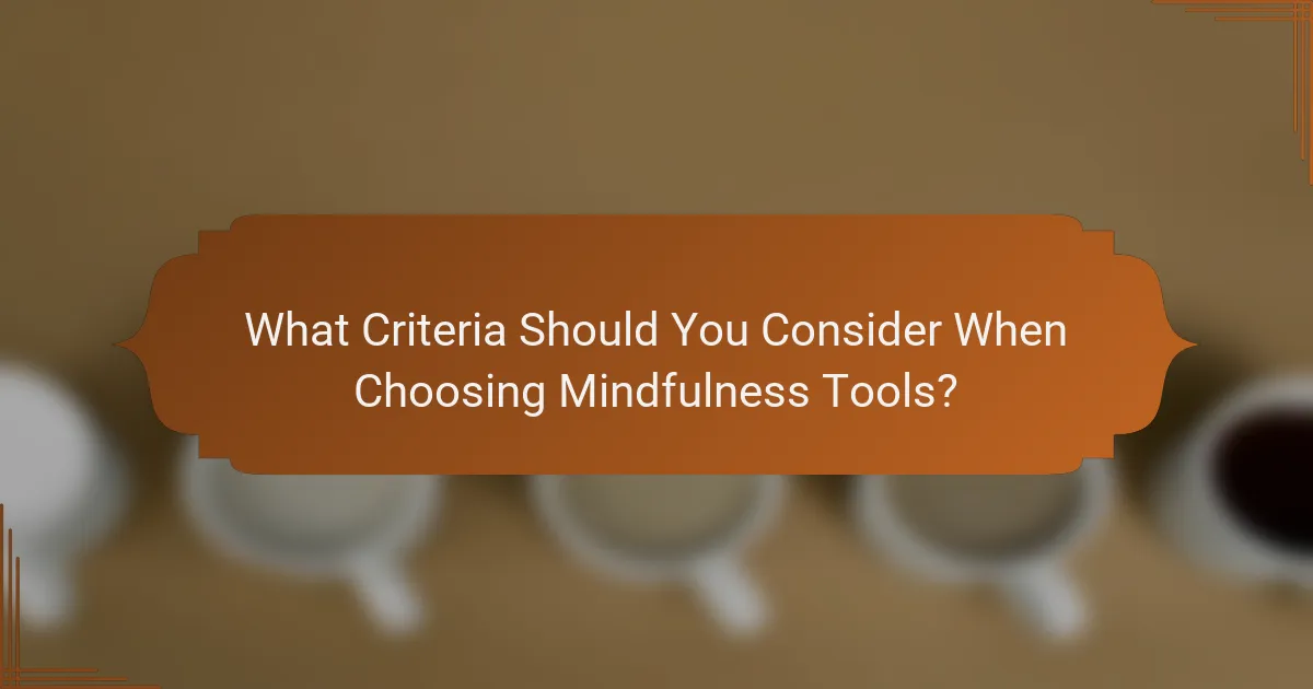 What Criteria Should You Consider When Choosing Mindfulness Tools?